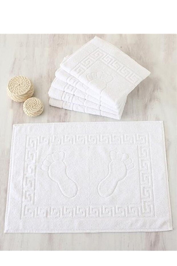 6 Pieces 50X70 cm White Hotel Foot Towels 250Gram Hotel Collection