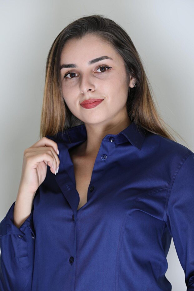 Kadın Sax Mavi Gömlek - 2