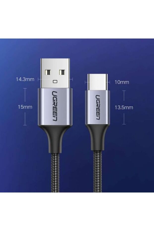 Örgülü Usb Type-c Şarj Ve Data Kablosu Beyaz 25 Cm - 2