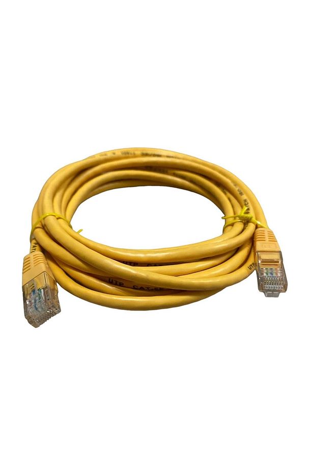 MODEM PC ARASI TV UYUMLU TV + PLUS İNTERNET ETHERNET KABLOSU SARI 3 METRE JAK - 5
