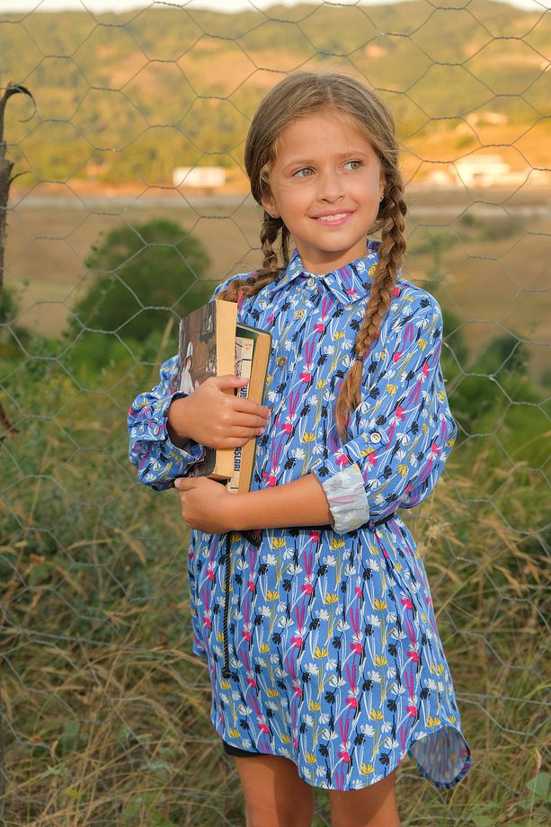 kız çocuk çiçekli tunik - 3