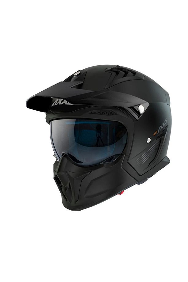 Hunter A1 Matt Black Çift Vizörlü Motosiklet Kaskı Çıkarılabilen Fonksiyonel Çene - 2