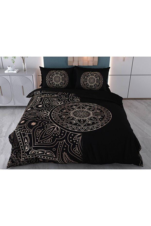 3D Double Duvet Cover Set 6 Pieces BLACKLINE