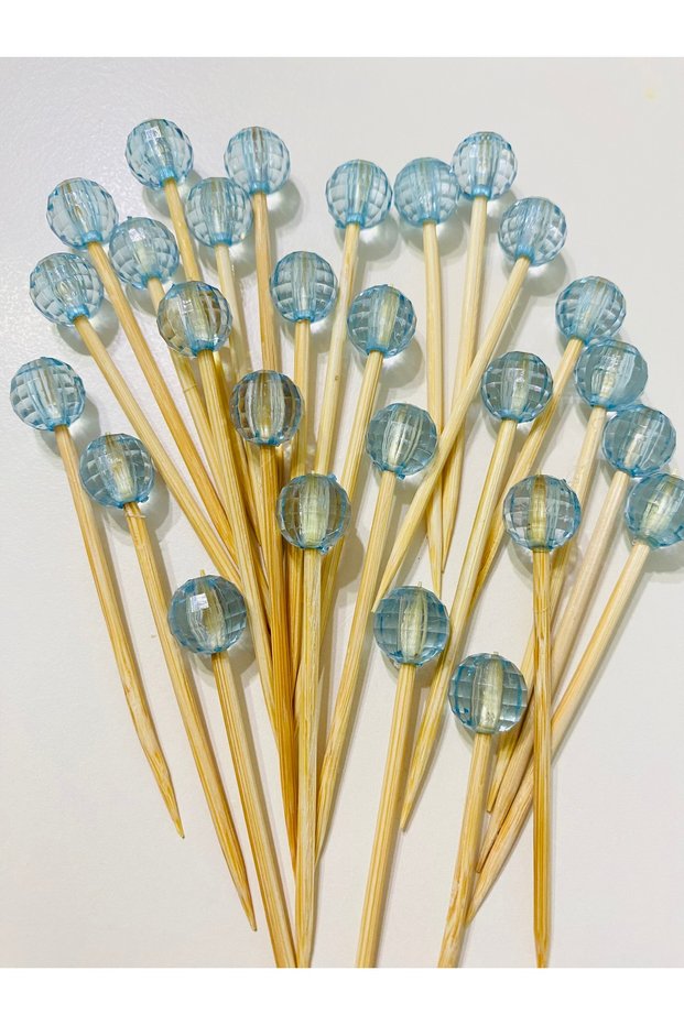 NO:34 - 50 pcs Decorative Beaded Promise Engagement Birthday Party Cupcake Mevlüt Ornament Toothpick