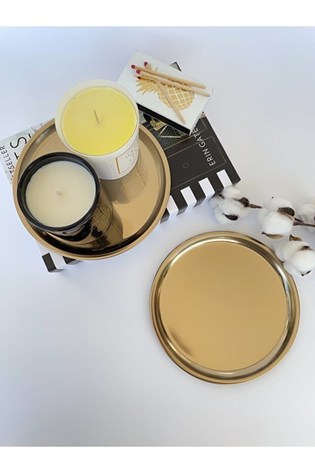 Gold Round Serving Tray - 3