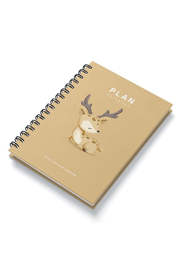 Süresiz Planlayıcı Ajanda A5 Spiralli Geyik Maskot Tasarımı - 5