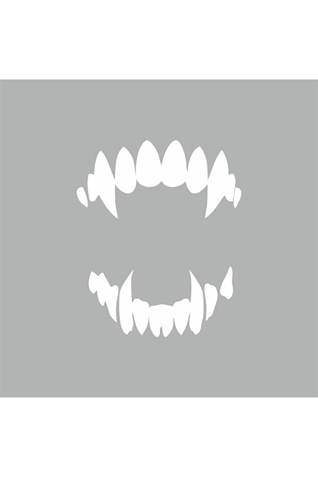 ملصق سيارة Vampir Tooth مقاس 12x14 سم باللون الأبيض