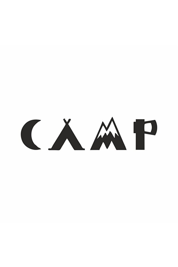 Camp Camping Sticker 20x10 Cm Gray