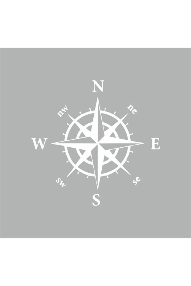 Compass Car Sticker 17x17 Cm White