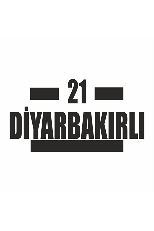 21 Diyarbakırlı Car Sticker 16x9 Cm Black