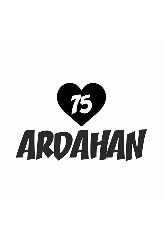 75 Ardahan Car Sticker with Heart 20x15 Cm Blue