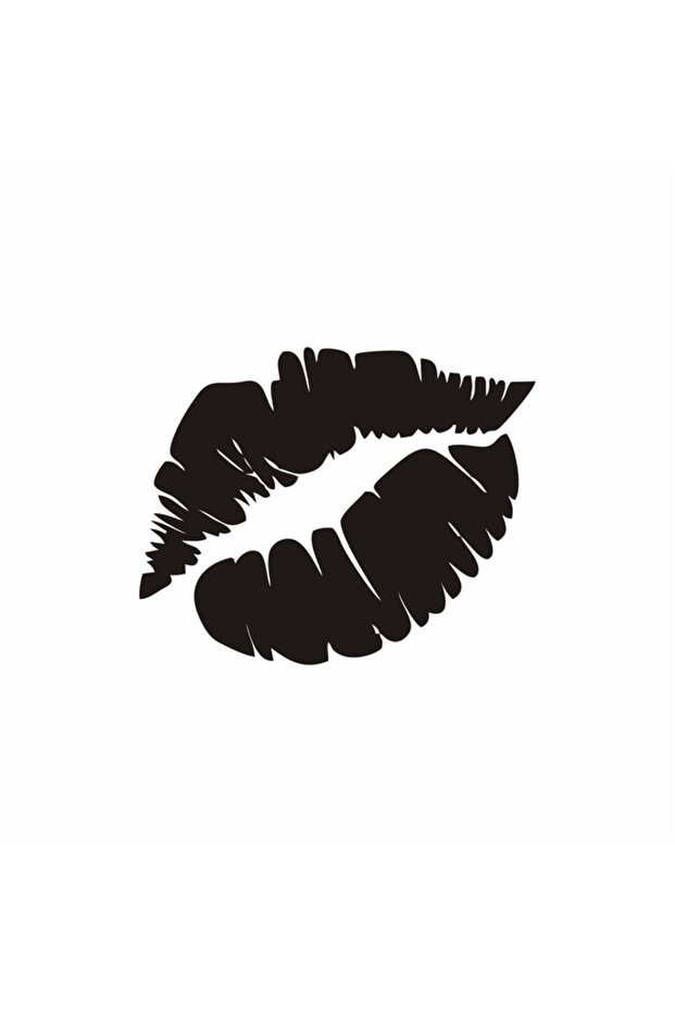Kiss Lip Sticker 15x15 Cm Black