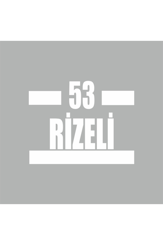 53 Rizeli Car Sticker 16x9 Cm White