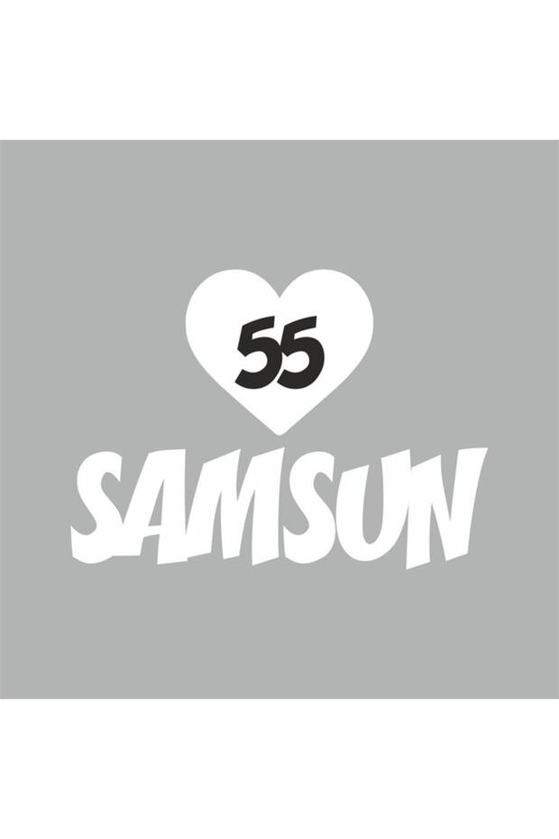 55 Samsun Car Sticker with Heart 20x15 Cm White