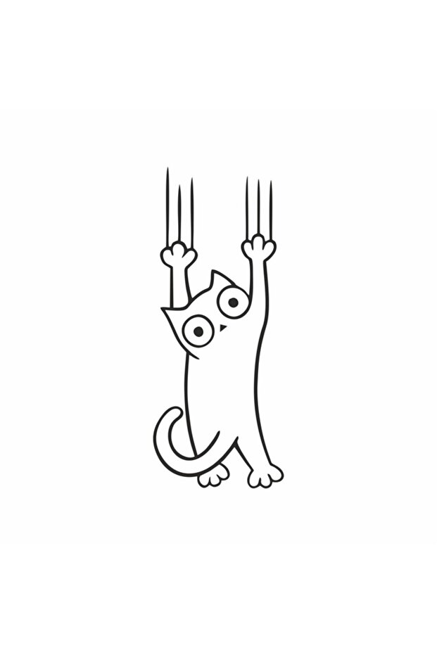 Cat Trying to Hold Car Sticker 9x23 Cm Blue
