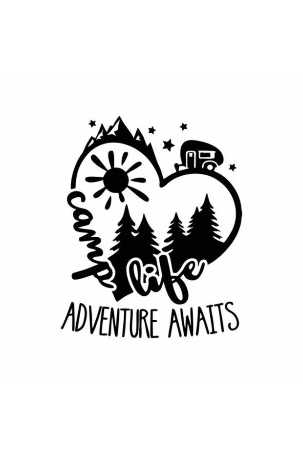 Camp Life Sticker 25x25 Cm Black