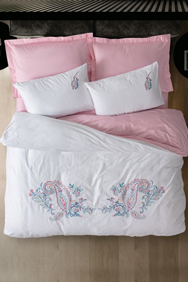 Pink Cadenza - Double Brode Satin Duvet Cover Set
