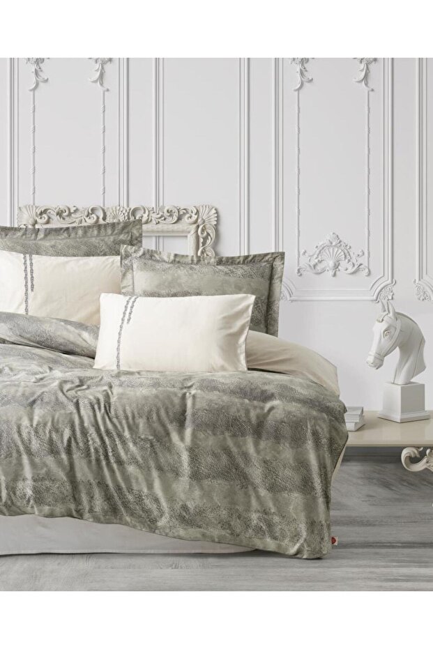 Double Elite Satin Duvet Cover Set Sandero Khaki