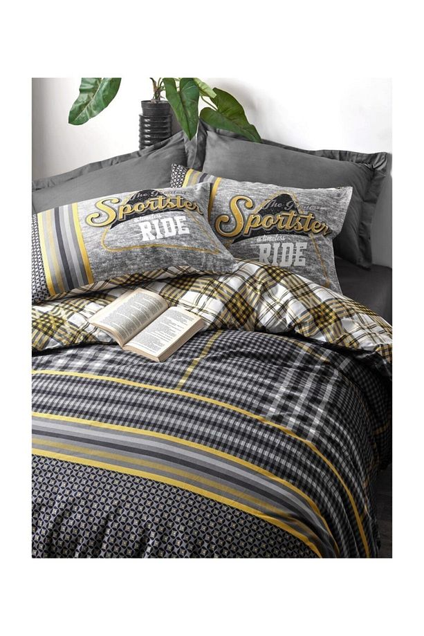 Gri  Leonardo  Masculine Tek Kişilik Nevresim Takımı - 2
