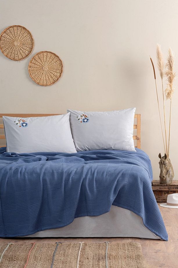 Spin Tek Kişilik Pike Takımı Dina Indigo - 1