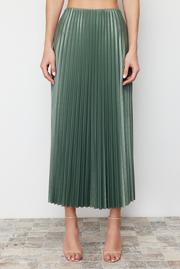 Mint Piliseli Maxi Esnek Örme Etek TWOSS24ET00041 - 9