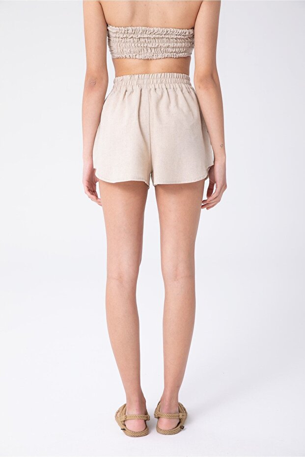 Maia Keten Şort Bej - 4