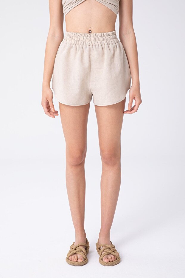 Maia Keten Şort Bej - 2