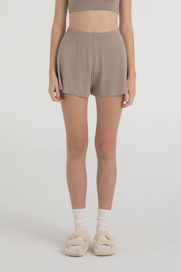 Ultra Soft Lastikli Şort Vizon - 2