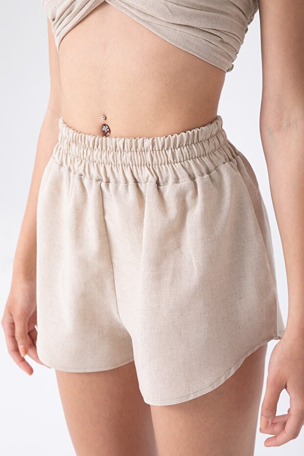 Maia Keten Şort Bej - 3