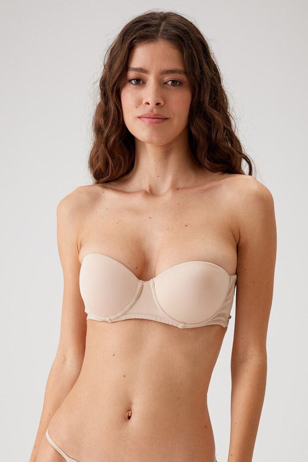 حمالة صدر نسائية من Skin 6026 Underwire بدون حمالات وحزام شفاف مدعوم بحمالة صدر صغيرة