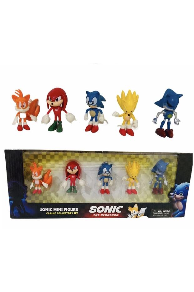 Super Sonic 5 Li Mini Figürleri Set Süper Sonicler - 1