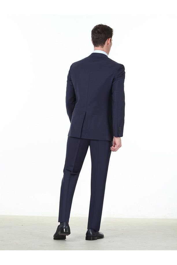 Saks Mavisi 4 Drop Regular Fit (RAHAT KALIP) Dokuma Takım Elbise - 4