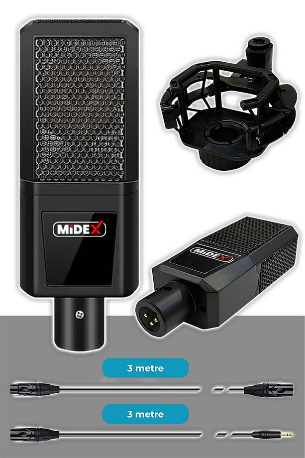 Lastvoice Rec paket-3 Stüdyo Kayıt Paketi Mx-2020 Mikrofon Phantomlu mikser kulaklık Stand filtre - 4