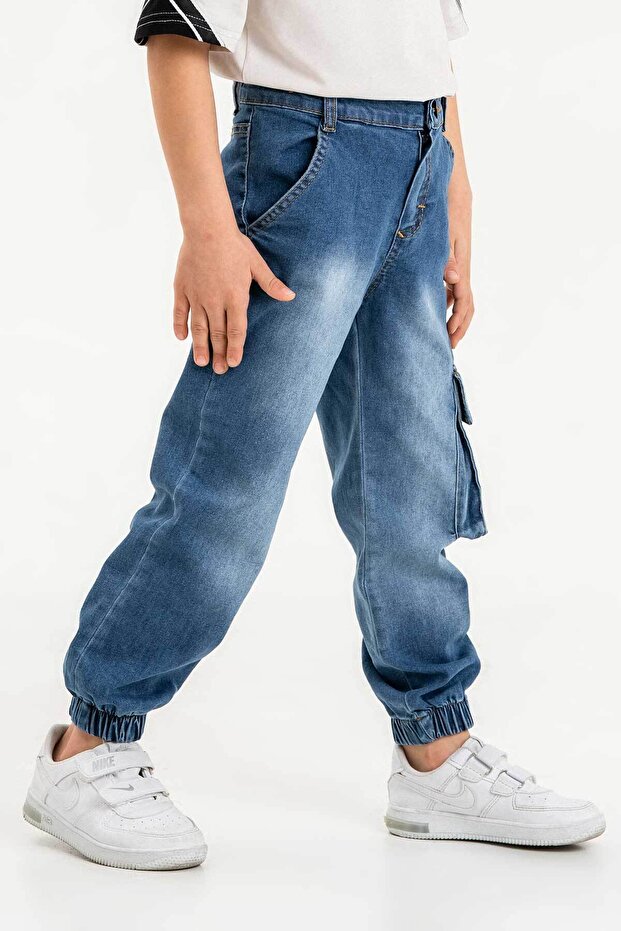 Boy's Jogger Cargo Pocket Jeans Trousers