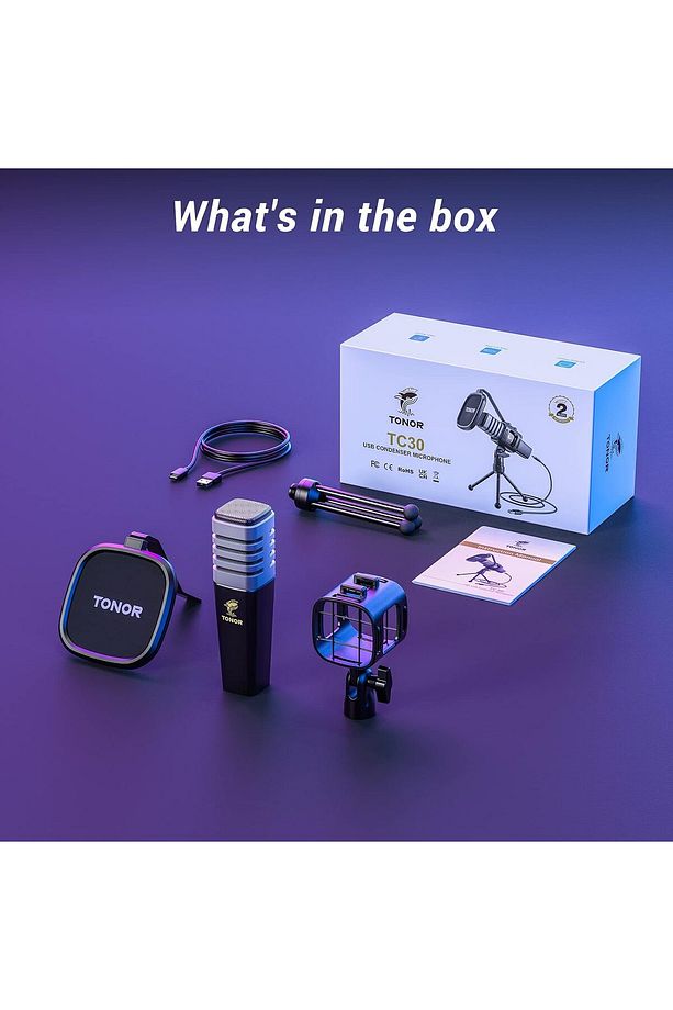 TC30 Oyun RGB USB Mikrofon Seti Mikrofon Standı, Podcast, Studio Oyun, YouTube, Konferans ve Şarkı - 8