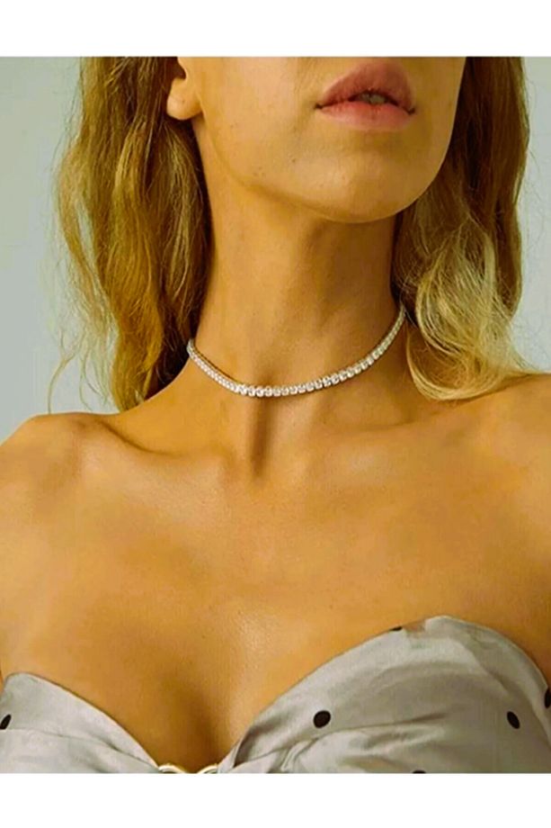 Kristal Taşlı Su Yolu Takı Seti-1Choker Kolye,2Bacak Aksesuarı, 2li-Bel Takısı ve 2-Halhal Xs--Xl - 5