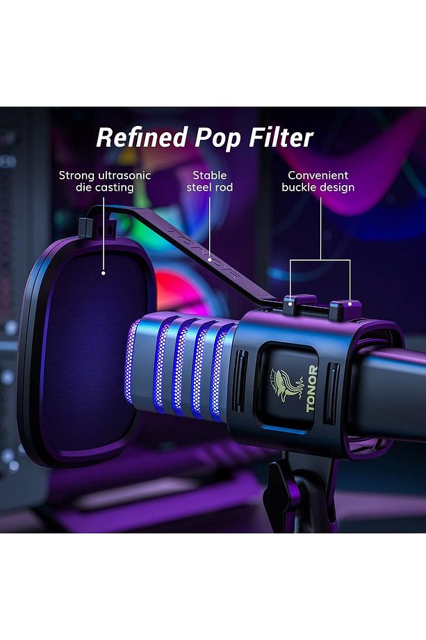 TC30 Oyun RGB USB Mikrofon Seti Mikrofon Standı, Podcast, Studio Oyun, YouTube, Konferans ve Şarkı - 6