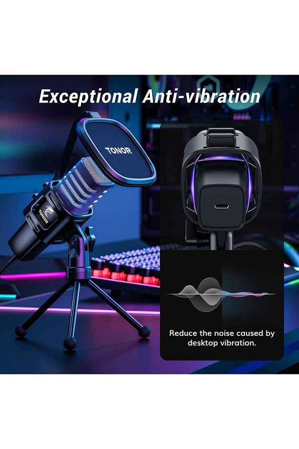 TC30 Oyun RGB USB Mikrofon Seti Mikrofon Standı, Podcast, Studio Oyun, YouTube, Konferans ve Şarkı - 5