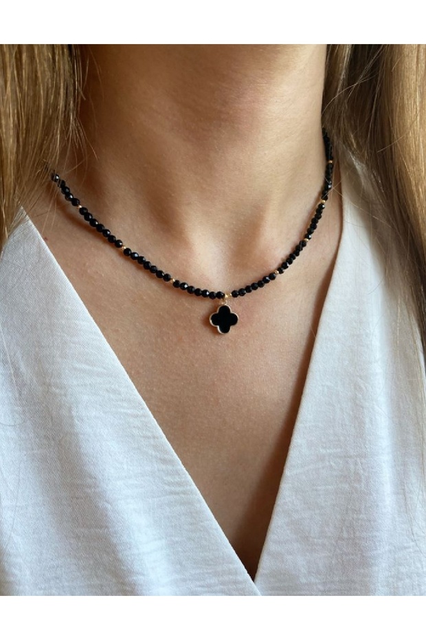 CRYSTAL GLASS BEADED NECKLACE, CLOTH NECKLACE, NECKLACE 1stQUALITY