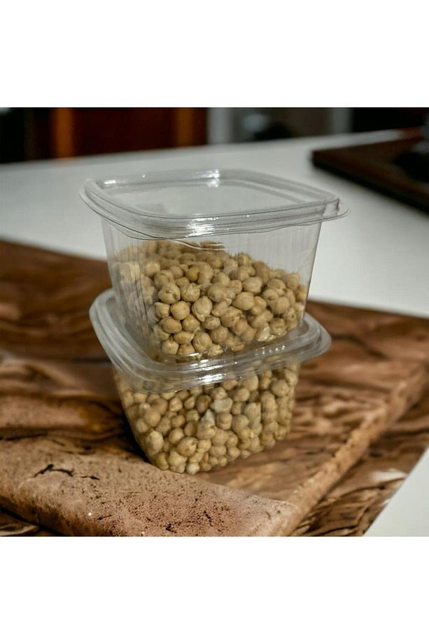 Kullan At Tek Kullanımlık Plastik Kapaklı Kase  Sızdırmaz Kap 375 gr cc 100 Adet - 3