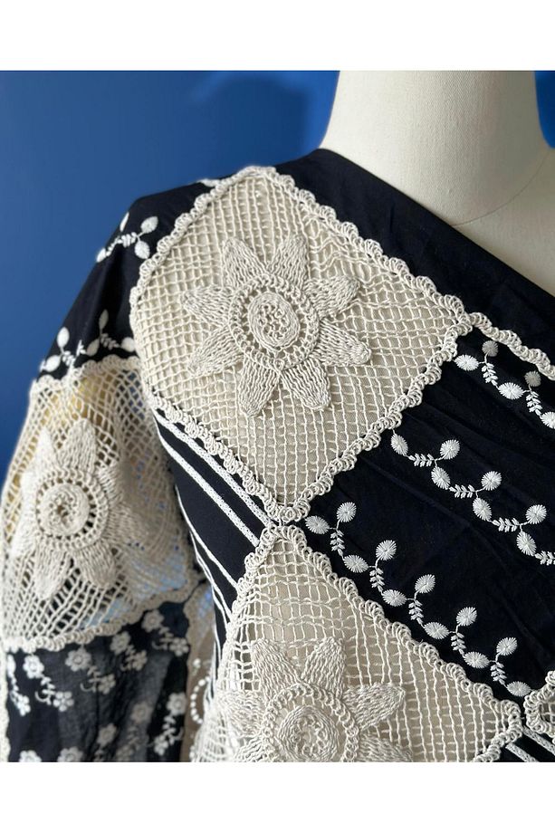 Patchwork çok şık Örgü ve fisto kumaş - 4