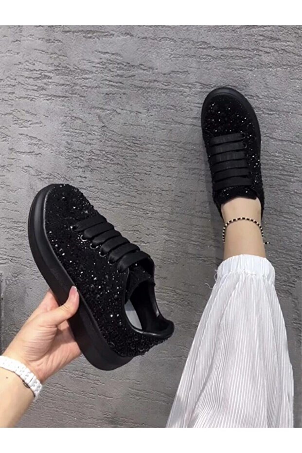 Women's Black Pearl Detailed Sneakers