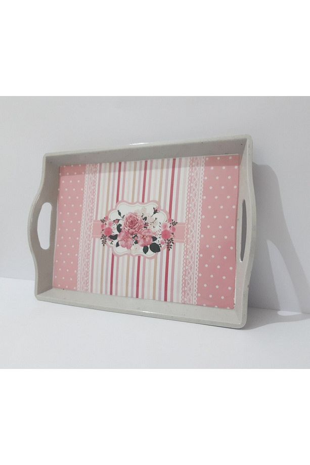 Melamin Çay Tepsi Dikdörtgen Melamin Çay Tepsisi 34X24 CM - 1