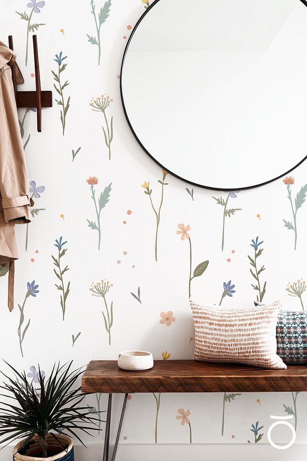 Minimal Ve Modern Stil, Dekoratif Çiçekler, Ev Dekorasyonu Şeffaf Duvar Sticker - 1