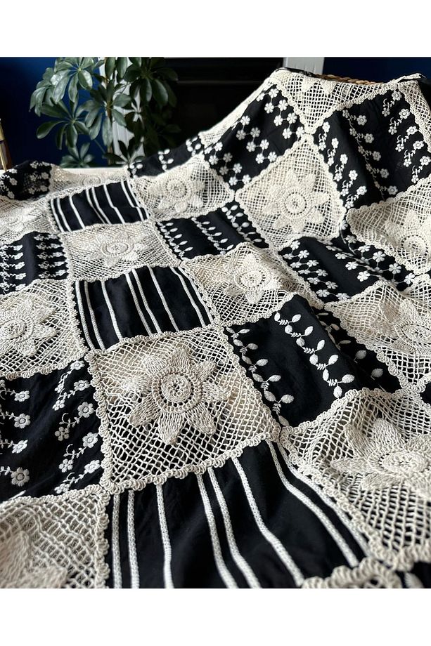 Patchwork çok şık Örgü ve fisto kumaş - 3