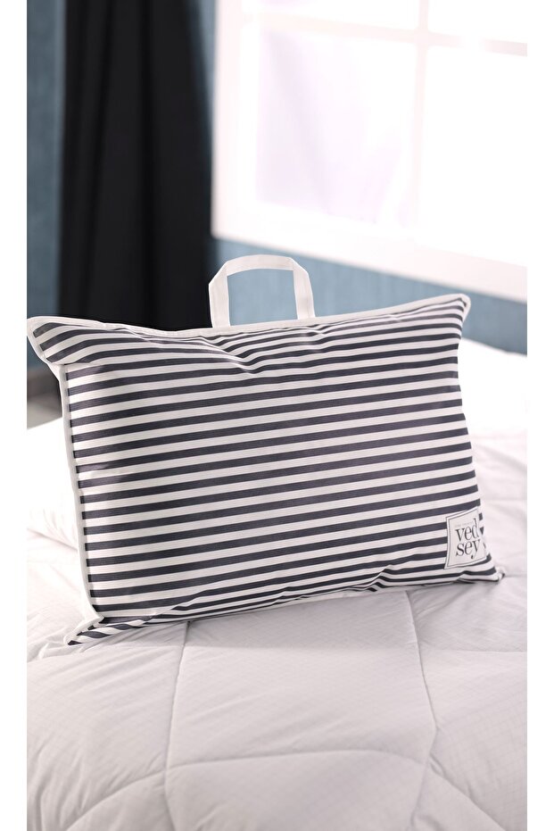 70X50 cm Pillow & Clothing Organizer Bag Navy Blue Striped