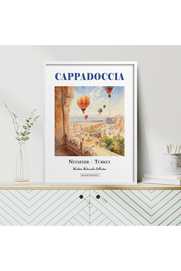 Single Framed Painting Watercolor Series Cappadocia Poster Painting Tk/447
