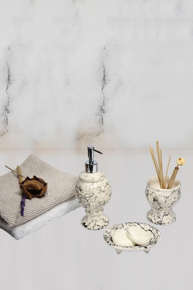 مجموعة حمام منقوشة بالرخام - 2