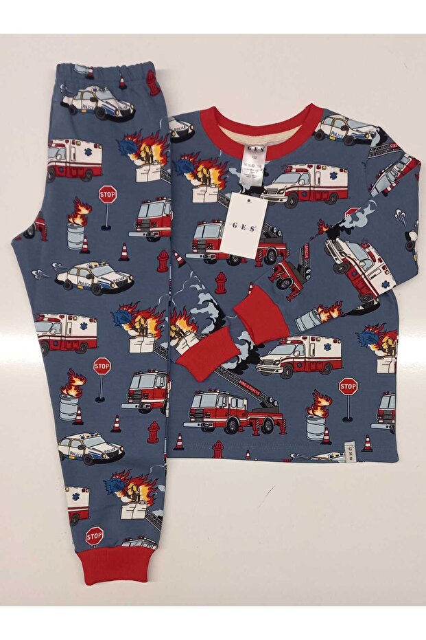 Street Cars Printed Boy's Pajamas