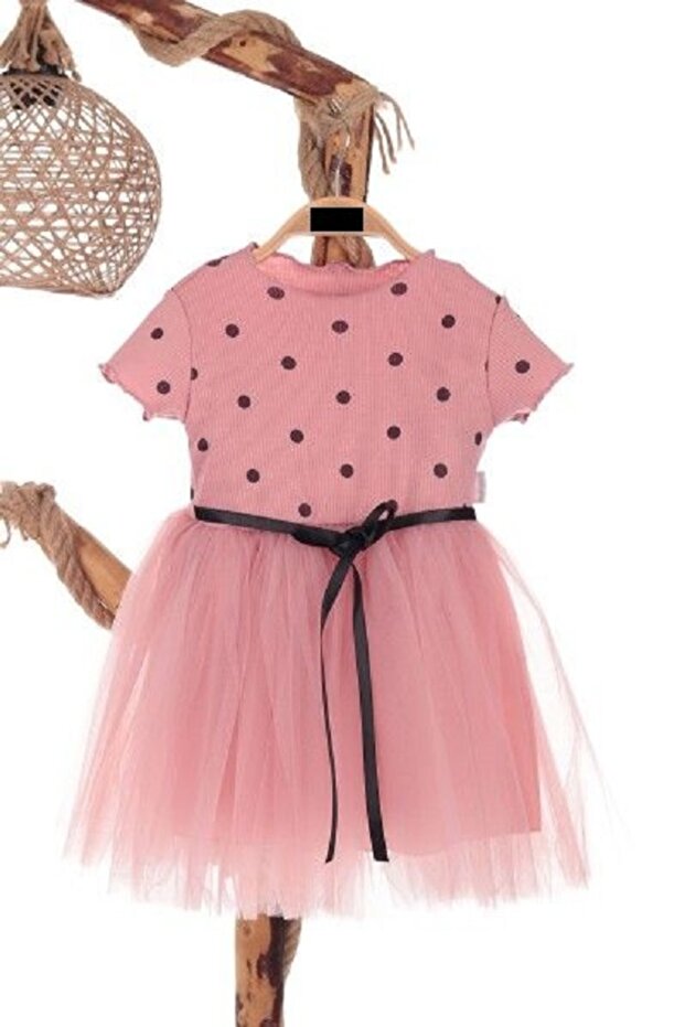 Daphne Ticaret Girl Polka Dot Tulle Half Sleeve Dress (2-3-4-5-6-7 YEARS)